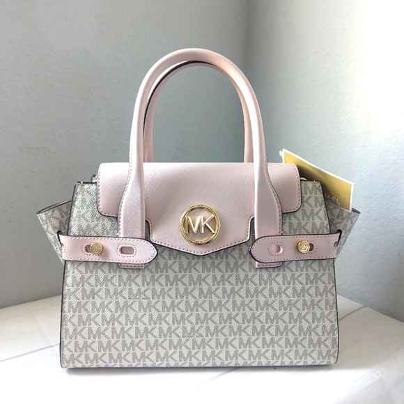 MICHAEL KORS CARMEN MEDIUM BELTED SATCHEL HANDBAG CROSSBODY - Picture 1 of 4